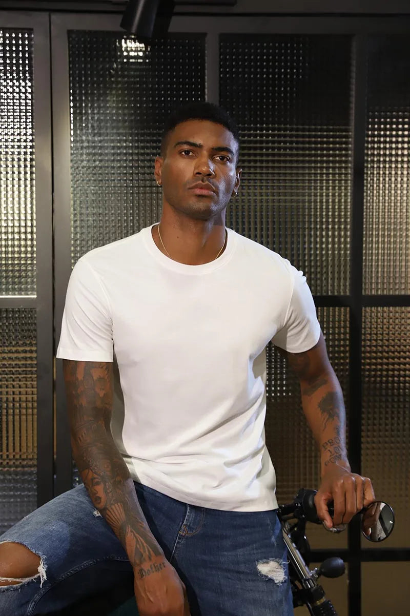 2026 MRMT Cotton Mens Blank T-Shirt Crew Neck Solid Color Casual Bottoming Men Tops Tees Shirt For Male Man T Shirts Clothing