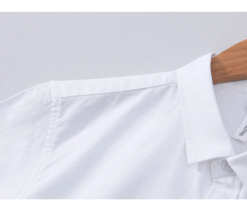 Pure Cotton, Men's Fashion Business Comfortable Slim British Style Youth Solid Color Work Leisure All Breathable Cotton Shirt