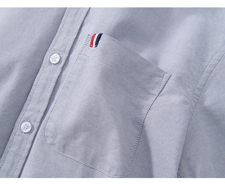 Pure Cotton, Men's Fashion Business Comfortable Slim British Style Youth Solid Color Work Leisure All Breathable Cotton Shirt