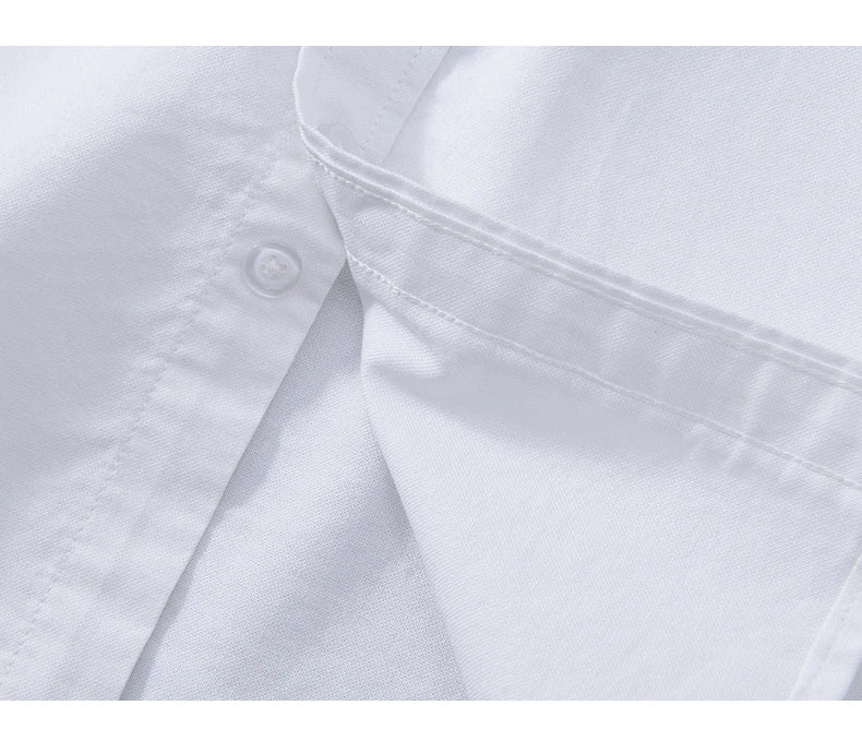 Pure Cotton, Men's Fashion Business Comfortable Slim British Style Youth Solid Color Work Leisure All Breathable Cotton Shirt