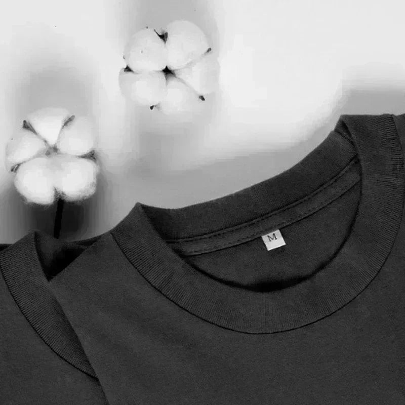 2026 Fashionable and High-end Pure Cotton Short-sleeved Men's and Women's Round-neck Casual Short-sleeved Shirts