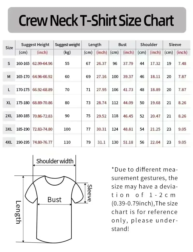 2025 New Men's Cotton T-shirt Comfortable Round Neck Print Large Size Top Unisex Clothing Harajuku Retro Casual Street Wear