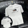 New pure cotton men's high-end printed short-sleeve T-shirt new summer round neck men's T-shirt