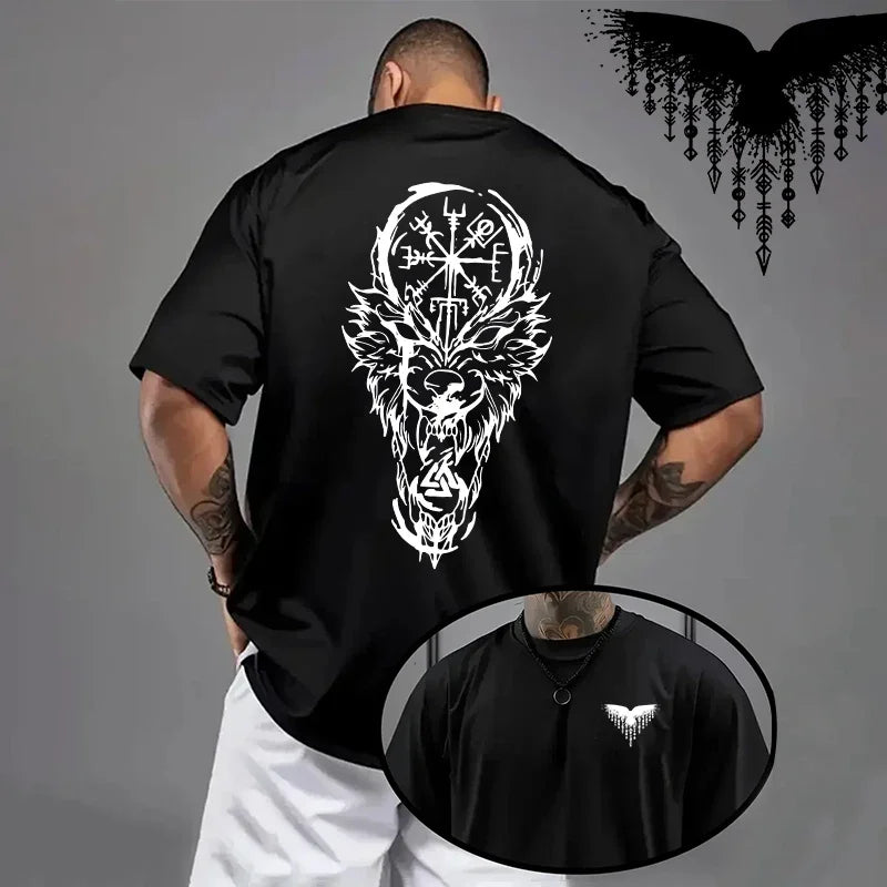 Cotton Mens T-shirt Printing Casual Short Sleeve Outdoors Fitness Sports Jogging Loose Tees Black White Running T-shirt Summer
