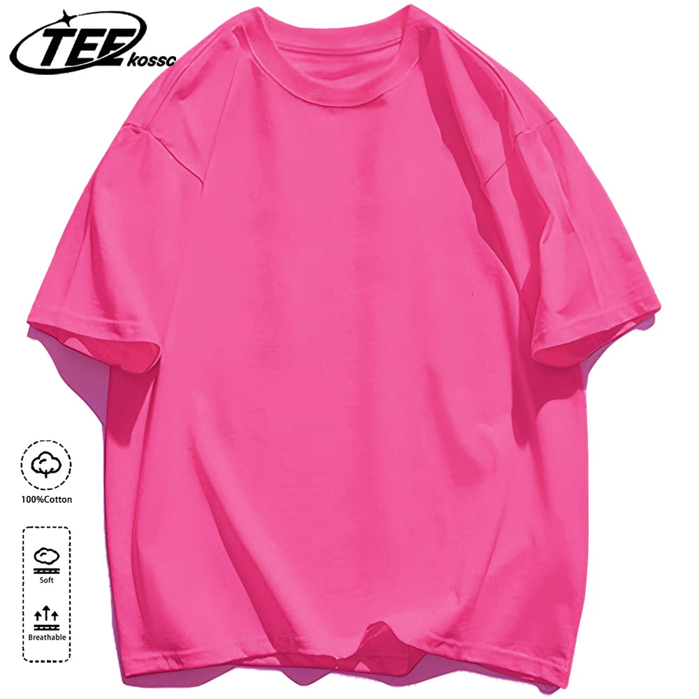 Mens Loose Cotton Solid Basics T-shirts All-match Fashion Brand Trend Couple Clothing Tees Мужская летняя хлопковая футболка