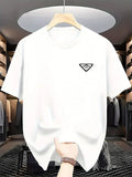 Men's high-quality pure cotton printed fashionable summer round-neck short-sleeved T-shirt