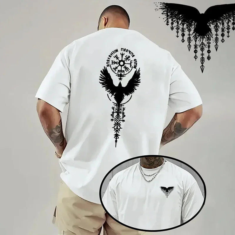 Cotton Mens T-shirt Printing Casual Short Sleeve Outdoors Fitness Sports Jogging Loose Tees Black White Running T-shirt Summer