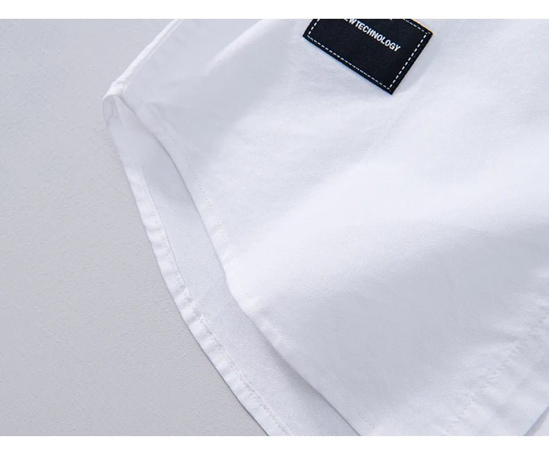 Pure Cotton, Men's Fashion Business Comfortable Slim British Style Youth Solid Color Work Leisure All Breathable Cotton Shirt