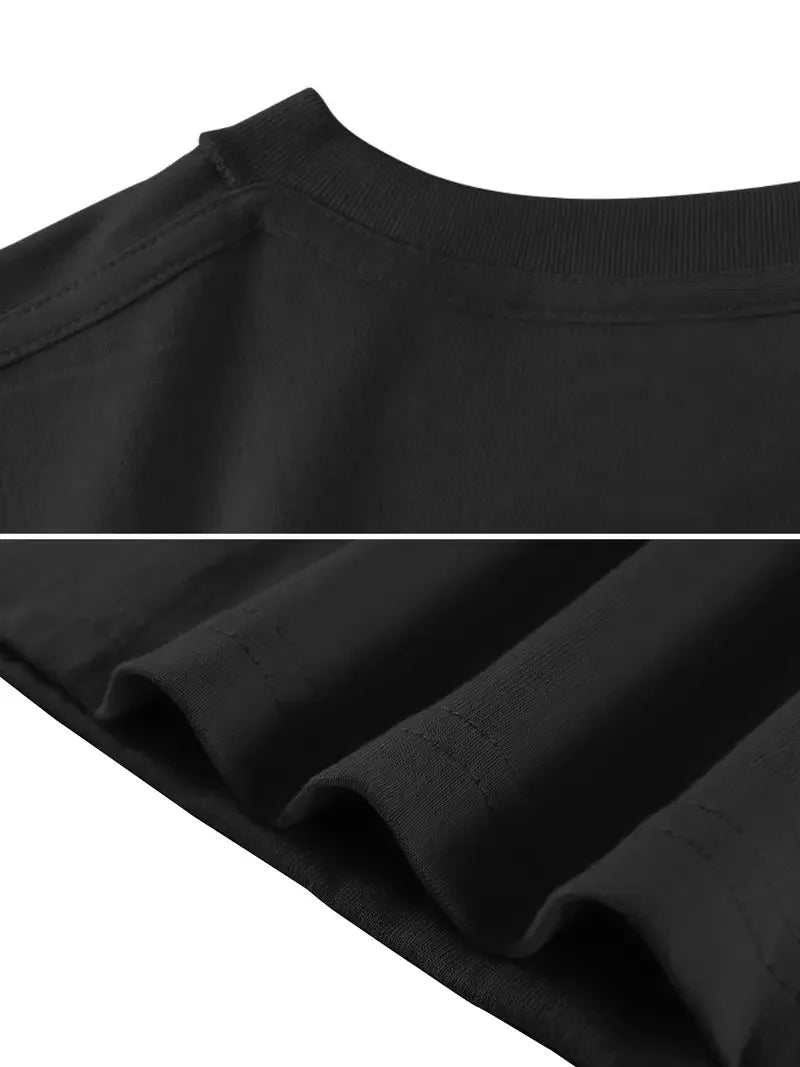 2026 Fashionable and High-end Pure Cotton Short-sleeved Men's and Women's Round-neck Casual Short-sleeved Shirts
