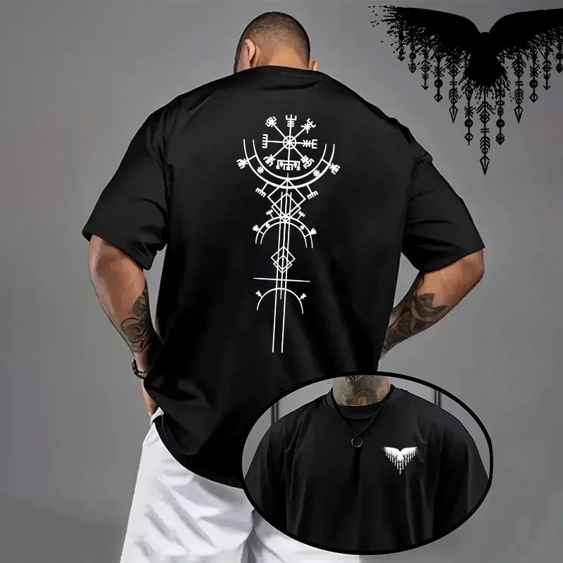 Cotton Mens T-shirt Printing Casual Short Sleeve Outdoors Fitness Sports Jogging Loose Tees Black White Running T-shirt Summer