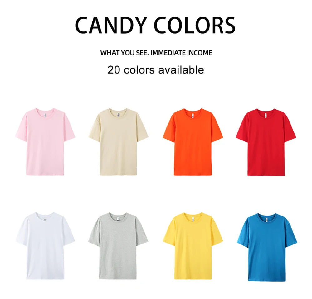 Mens Loose Cotton Solid Basics T-shirts All-match Fashion Brand Trend Couple Clothing Tees Мужская летняя хлопковая футболка