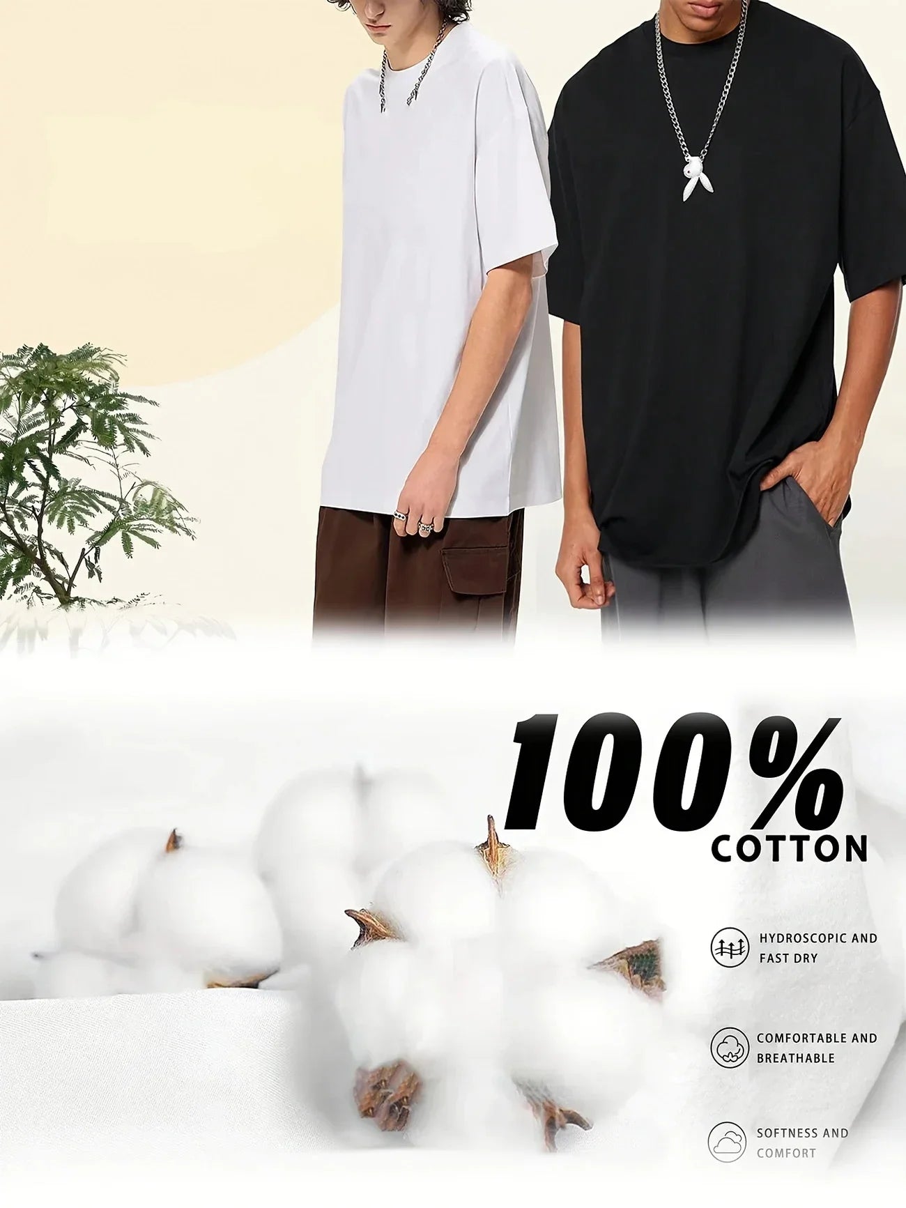 Barcelona Men's Cotton T-shirt Spring Summer Daily Casual Fashion O-neck Short Sleeve Top Male Home Outdoor Comfort Soft Tees