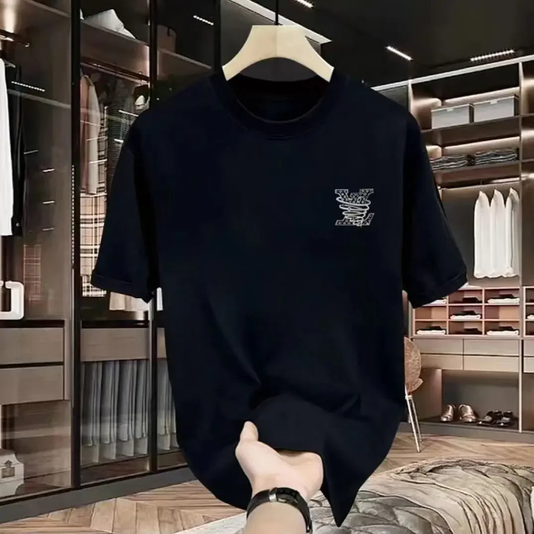 2026 New pure cotton men's luxurious brand letter print T-shirt short-sleeved T-shirt high-quality men's clothing streetwear