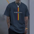 Barcelona Men's Cotton T-shirt Spring Summer Daily Casual Fashion O-neck Short Sleeve Top Male Home Outdoor Comfort Soft Tees