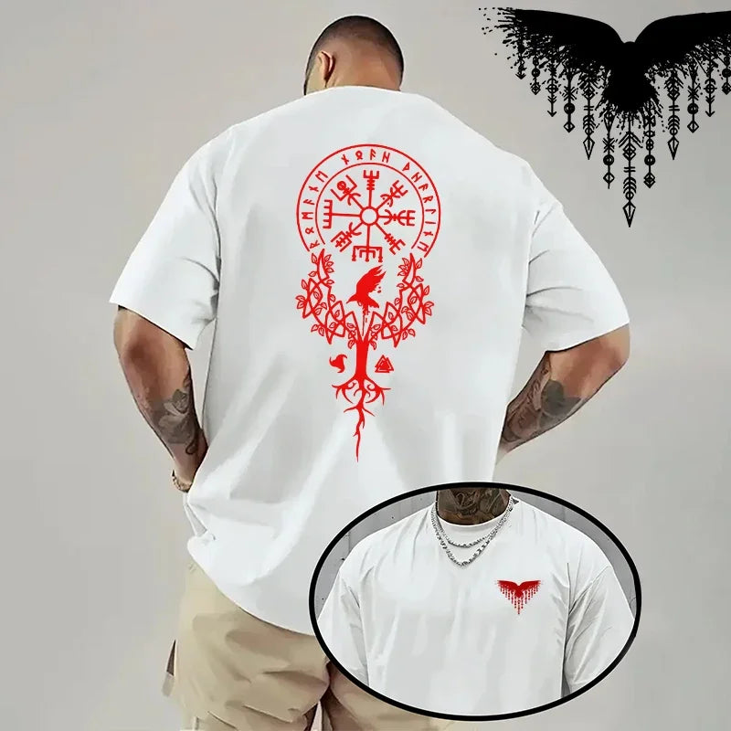 Cotton Mens T-shirt Printing Casual Short Sleeve Outdoors Fitness Sports Jogging Loose Tees Black White Running T-shirt Summer