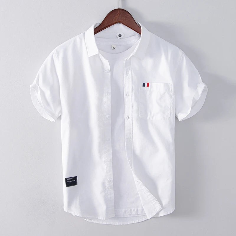 Pure Cotton, Men's Fashion Business Comfortable Slim British Style Youth Solid Color Work Leisure All Breathable Cotton Shirt