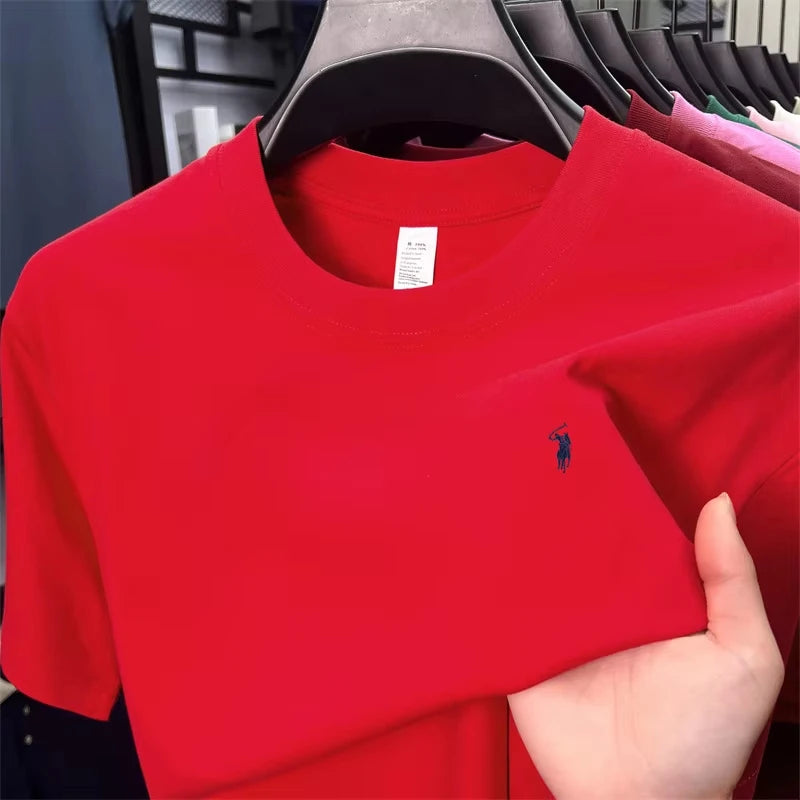 Men's classic pure cotton T-shirt, breathable, soft and comfortable.