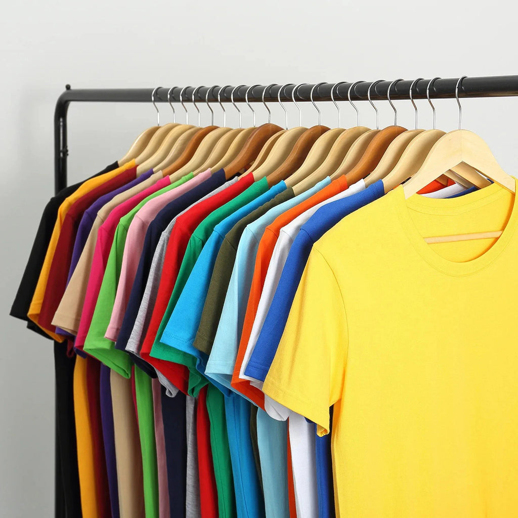 Mens Loose Cotton Solid Basics T-shirts All-match Fashion Brand Trend Couple Clothing Tees Мужская летняя хлопковая футболка