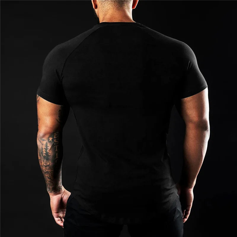 Men Cotton t-Shirt Short Sleeve t Shirt Tees Elastic Casual Tops Running Gym t-Shirts Comfortable Football Shirts Man Clothing