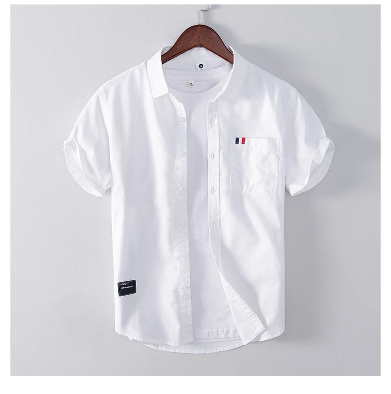 Pure Cotton, Men's Fashion Business Comfortable Slim British Style Youth Solid Color Work Leisure All Breathable Cotton Shirt