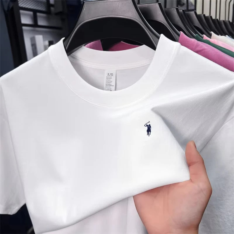 Men's classic pure cotton T-shirt, breathable, soft and comfortable.