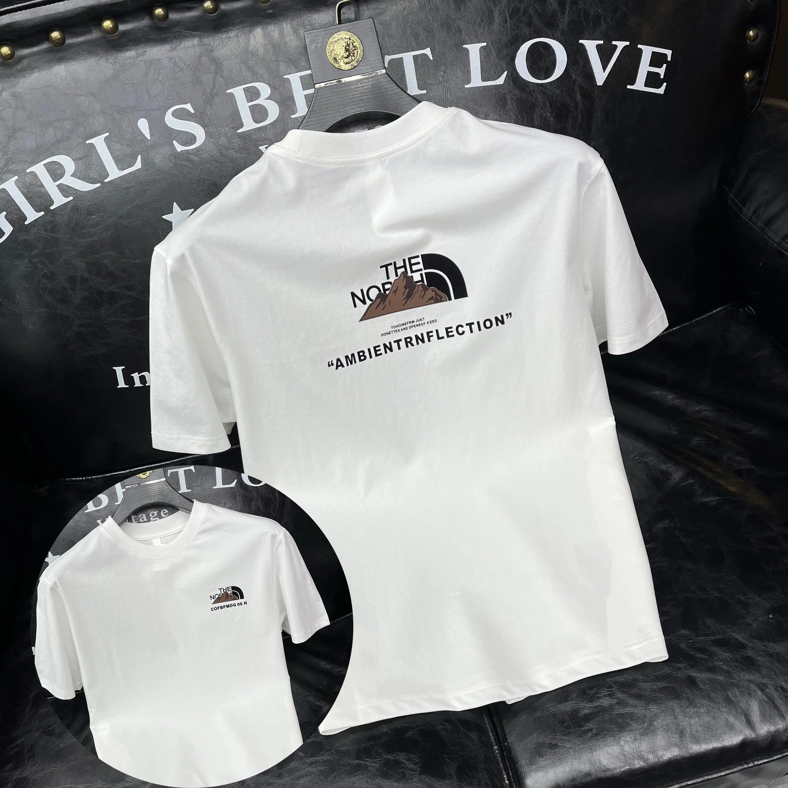 New pure cotton men's high-end printed short-sleeve T-shirt new summer round neck men's T-shirt